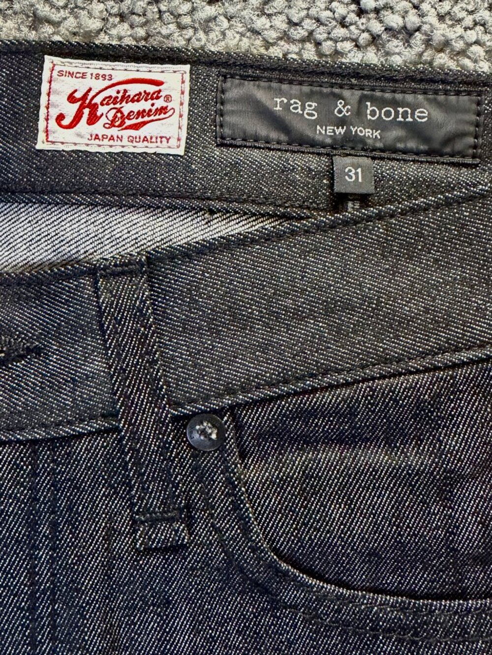 Rag & Bone Fit 2 Japanese Kaihara denim Men's Sz. W31-L32 Black-New Without Tags - Picture 4 of 14